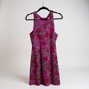 CeCe Womens‎ Floral Sleeveless Dress Pink & Black Size S Polyester